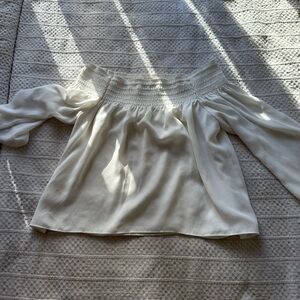 Babaton Cream Smocked Blouse